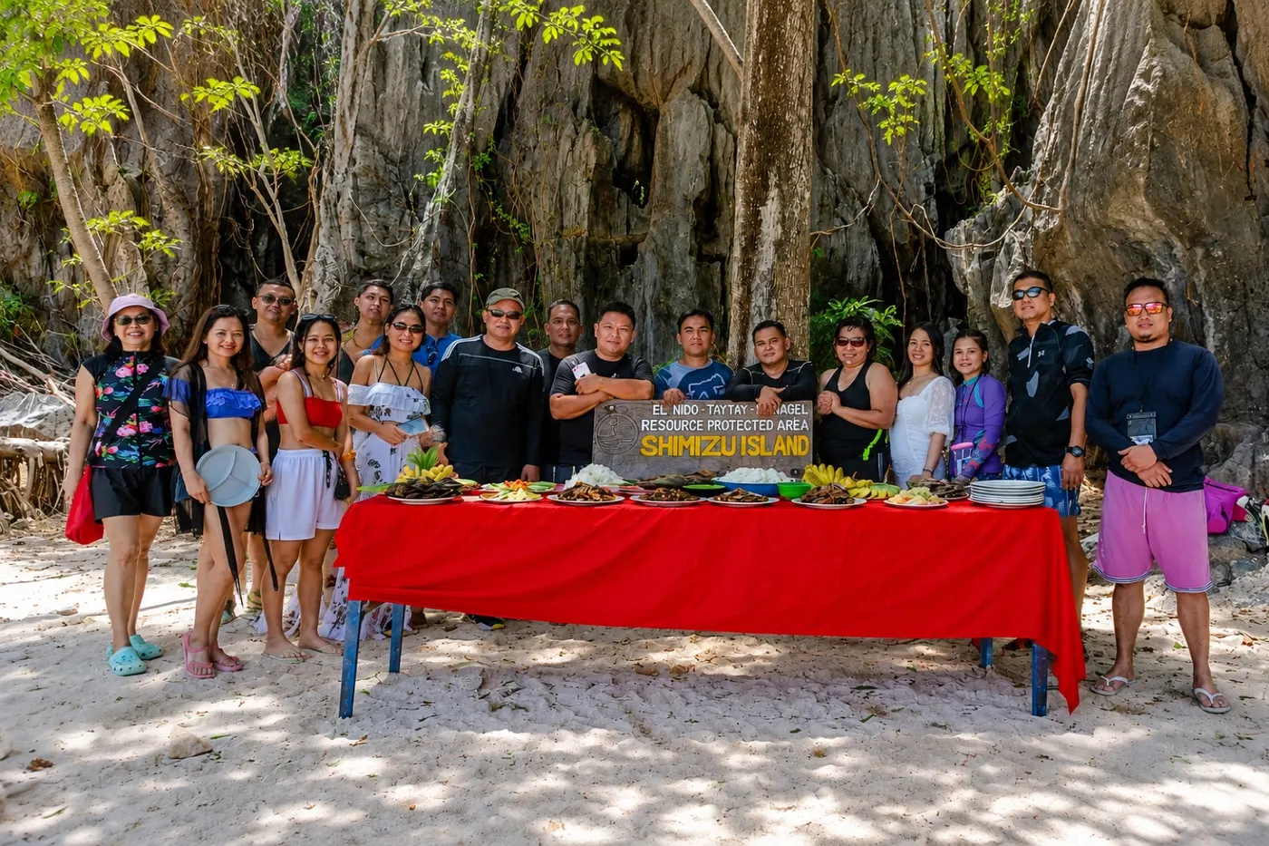 ICare Life team on a company outing at Shimizu Island, El Nido, Palawan
